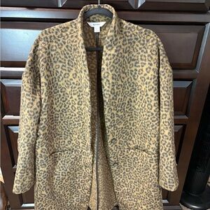 Old Navy Leopard Print Open Coatigan - Camel & Black